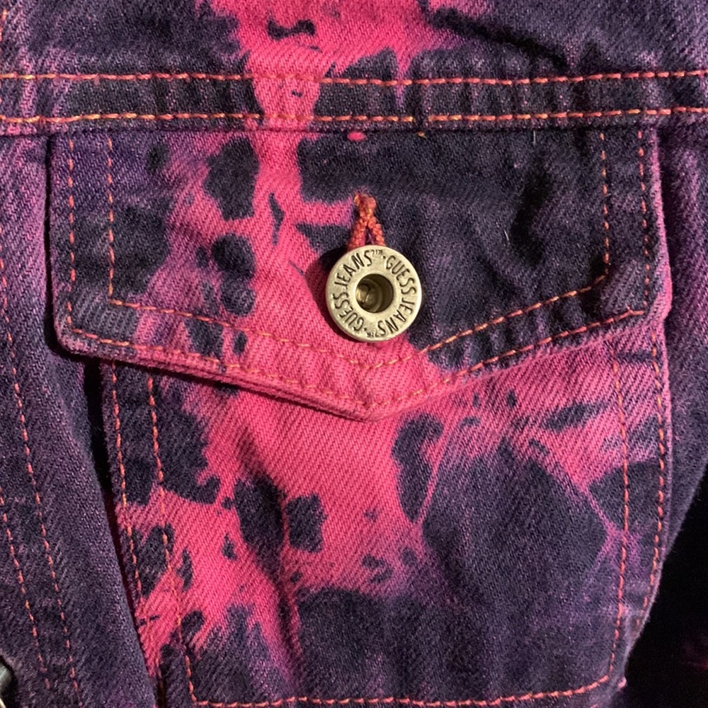 Guess USA Purple Acid Wash  Denim Jacket Vintage Size Small Late 80s Early 90s - Picture 6 of 12